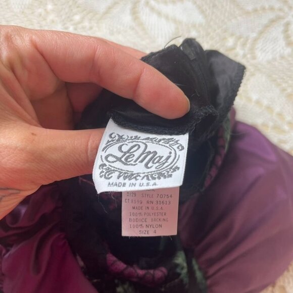 Vintage 1980s Le Maj Girls 4 Years Grape Print Wine Purple Party Dress - Picture 5 of 5